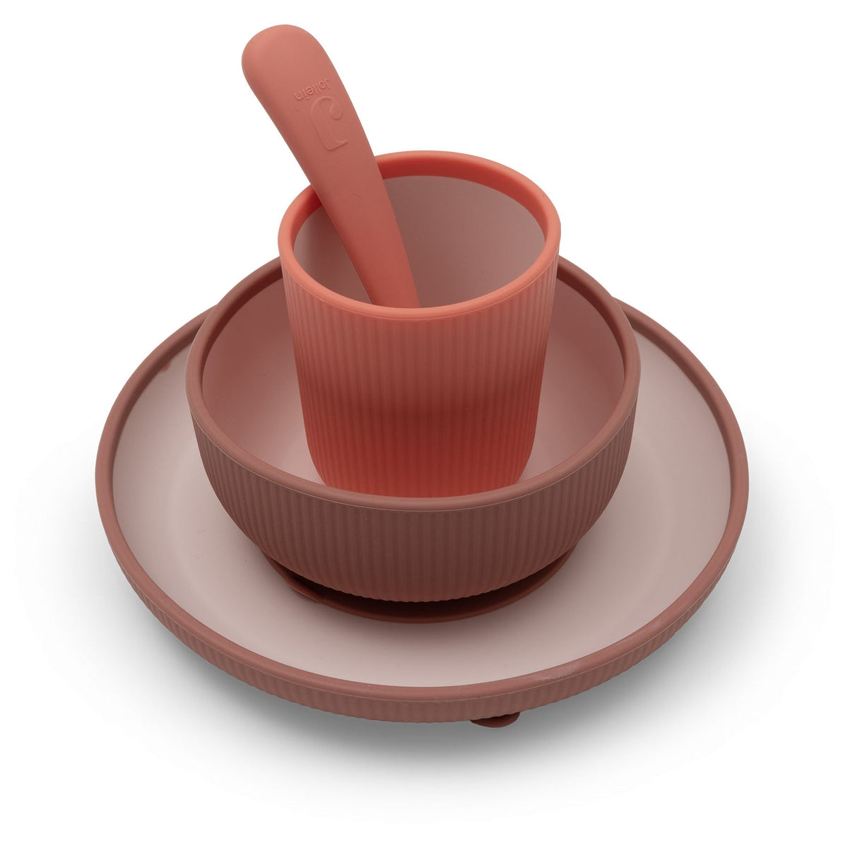 Jollein kinderserviesset van siliconen in Blush Shades