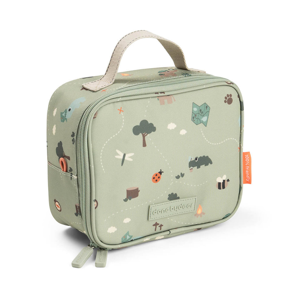 Done By Deer kleine thermische lunchtas Tiny Trails Green, vooraanzicht