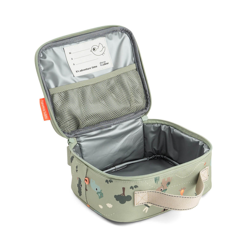 Compacte groene Tiny Trails lunchtas van Done By Deer, zijaanzicht