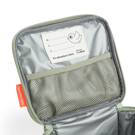 Open kleine lunchtas Tiny Trails Green met mesh binnenzakje