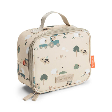 Done By Deer kleine thermische lunchtas Tiny Farm Sand, vooraanzicht