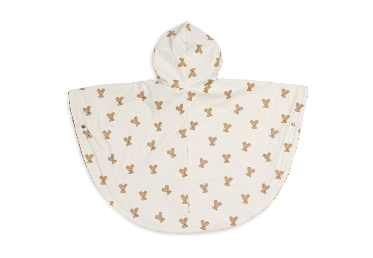Jollein Outdoor Poncho Waterrepellent | Mini Teddy Bear/Teddy Fleece