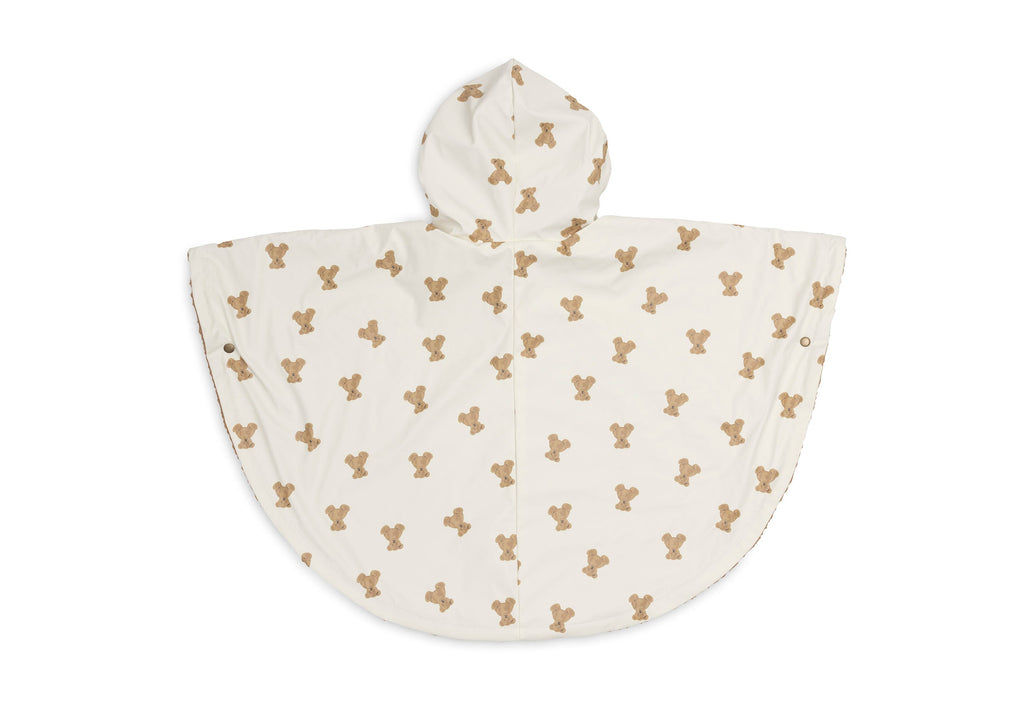 Jollein Outdoor Poncho Waterrepellent | Mini Teddy Bear/Teddy Fleece