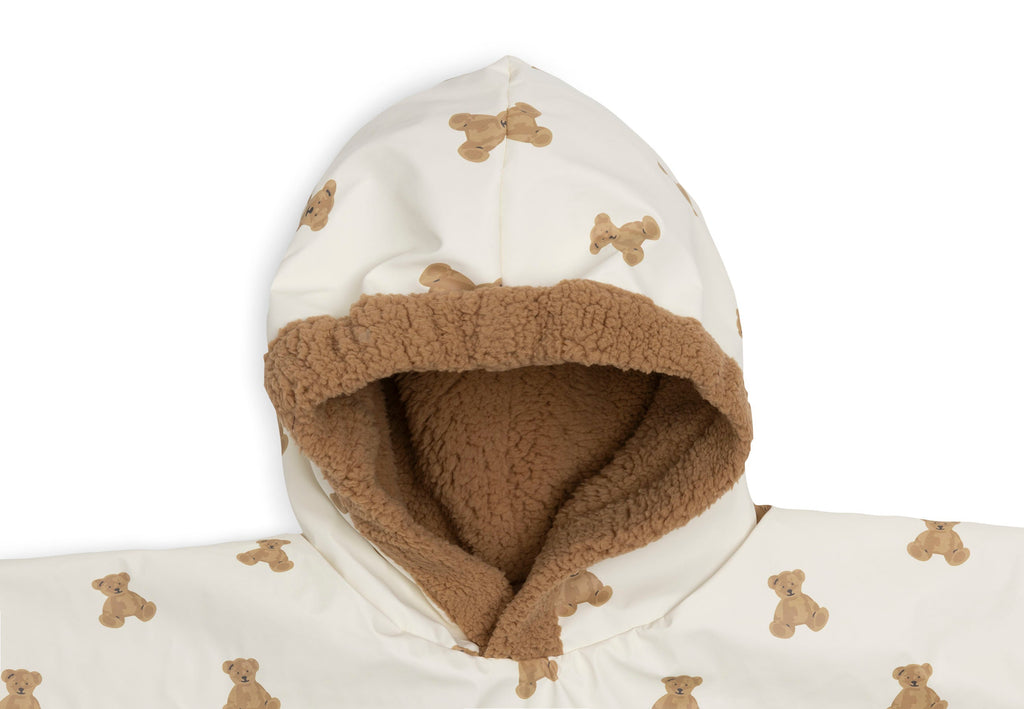 Jollein Outdoor Poncho Waterrepellent | Mini Teddy Bear/Teddy Fleece