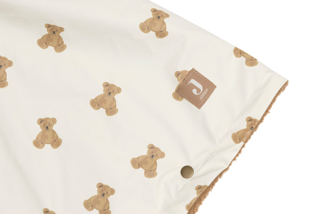 Jollein Outdoor Poncho Waterrepellent | Mini Teddy Bear/Teddy Fleece