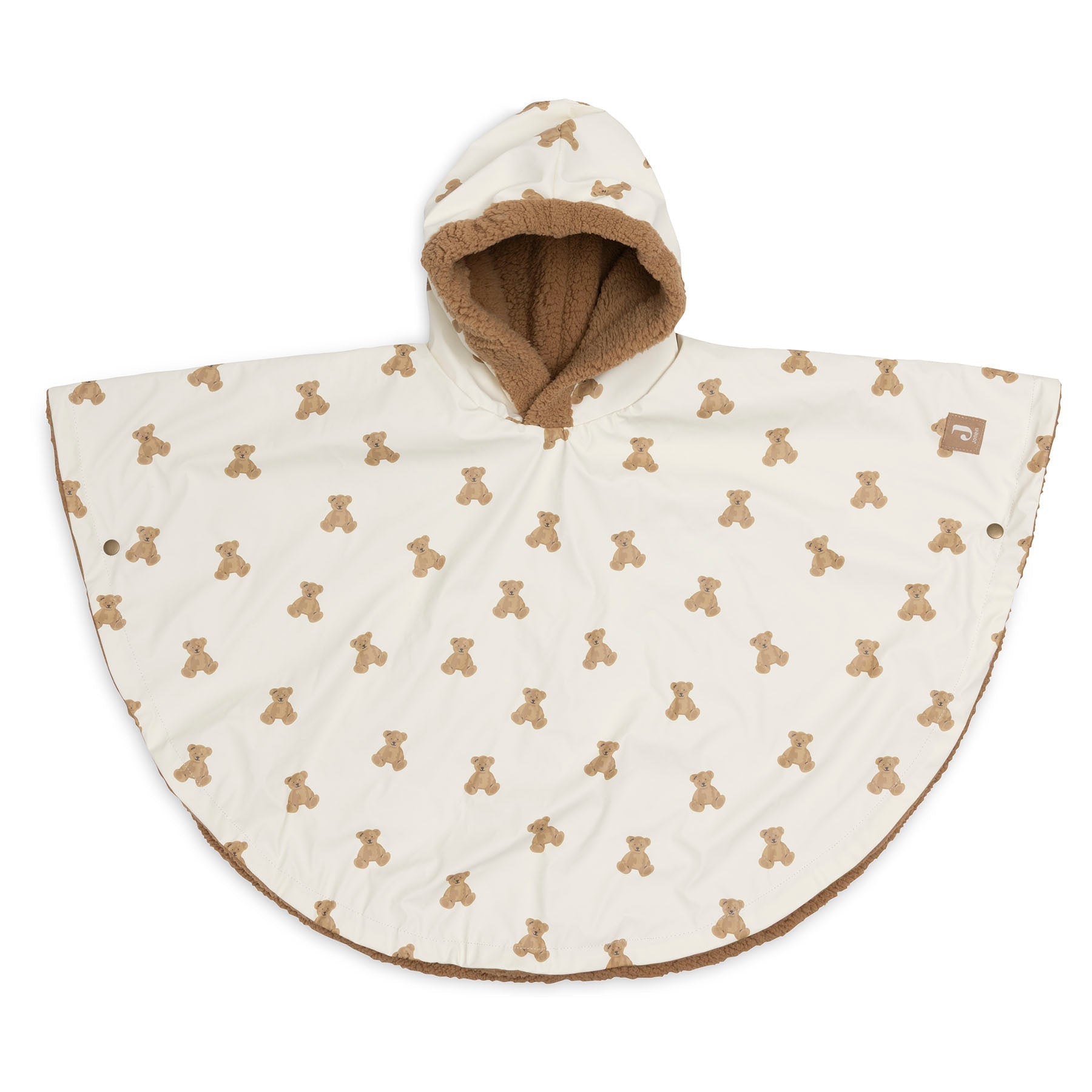Jollein Outdoor Poncho Waterrepellent | Mini Teddy Bear/Teddy Fleece