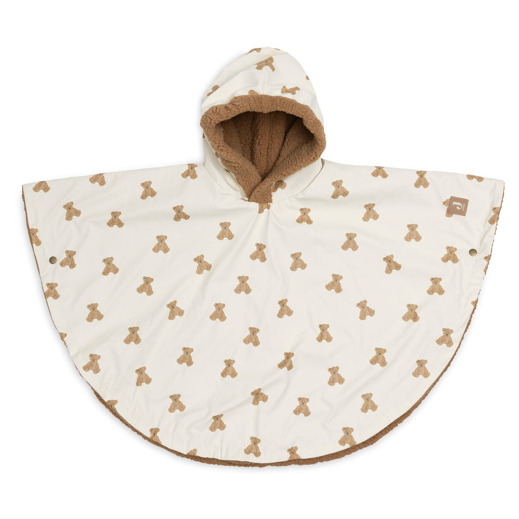 Jollein Outdoor Poncho Waterrepellent | Mini Teddy Bear/Teddy Fleece
