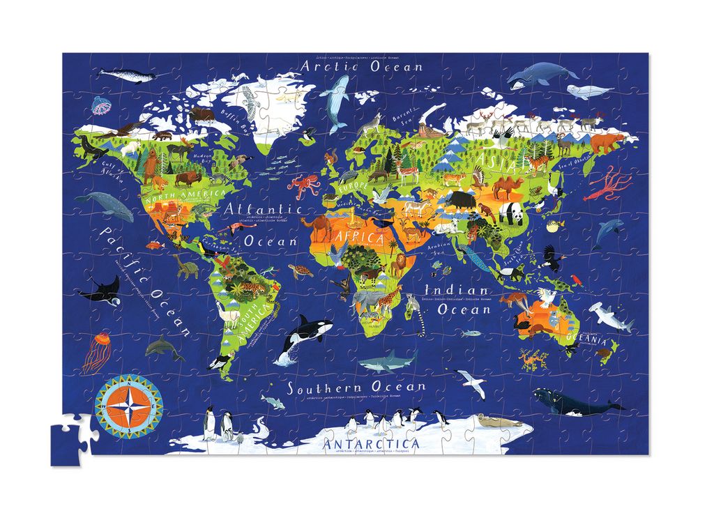 Crocodile Creek Puzzle + Poster 200ST | Dieren Van De Wereld