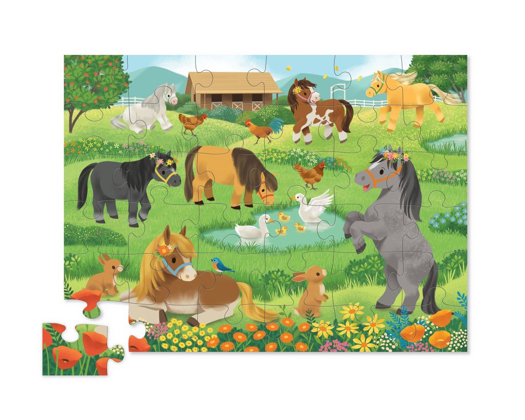Crocodile Creek Shaped Box Puzzel 36ST | Lieve Pony's