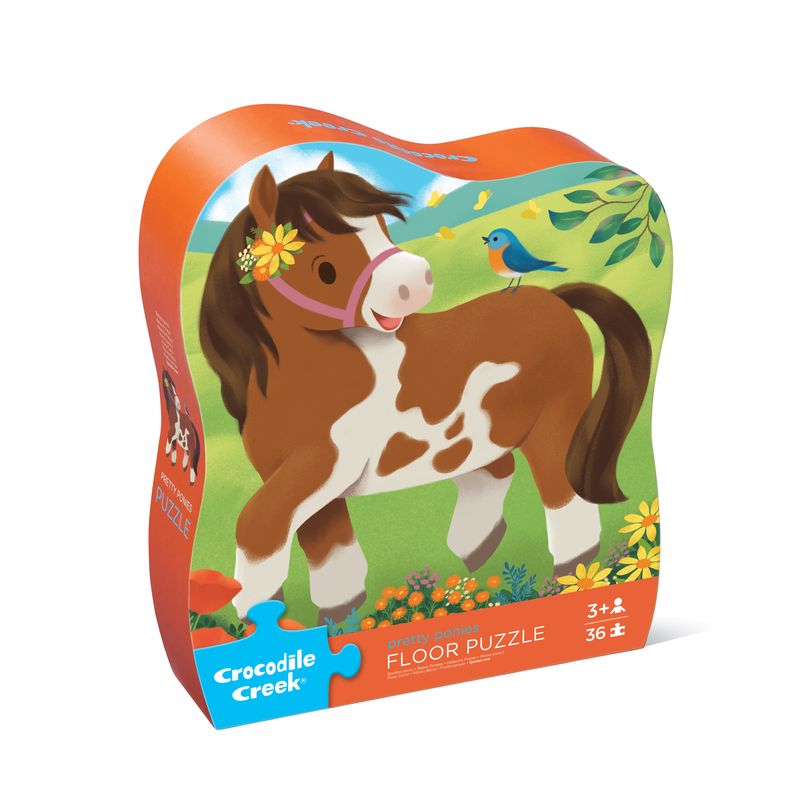 Crocodile Creek Shaped Box Puzzel 36ST | Lieve Pony's