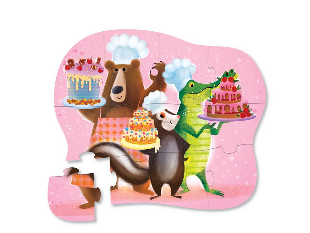 Crocodile Creek Shaped Box Puzzel 12ST | Sweet Treats
