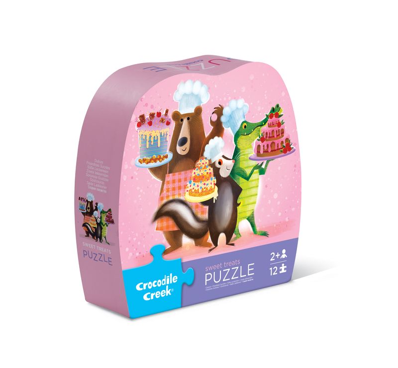 Crocodile Creek Shaped Box Puzzel 12ST | Sweet Treats