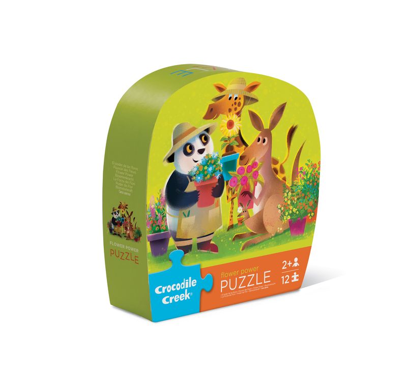Crocodile Creek Shaped Box Puzzel 12ST | Flower Power