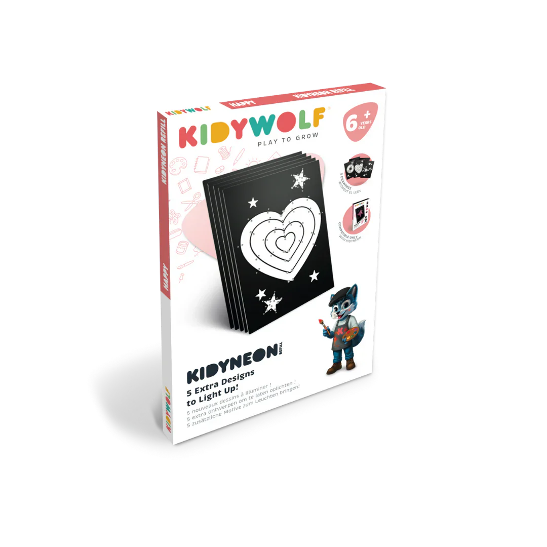 * Kidywolf Refill Pack Voor Kidyneon: 3 Designs – Happy