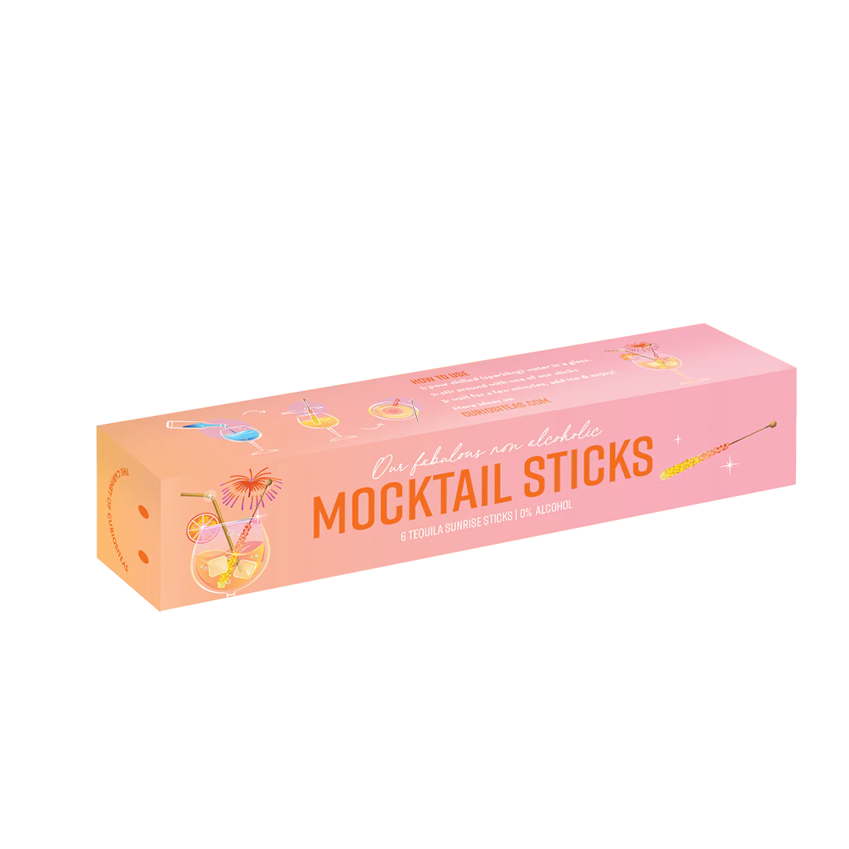 CuriosiTeas Mocktail Sticks Tequilla Sunrise | 6 Sticks