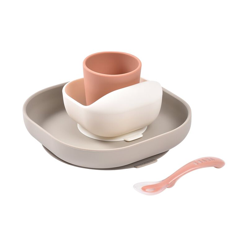 Beaba Siliconen Eetset 4-Delig | Terracotta / Gazelle