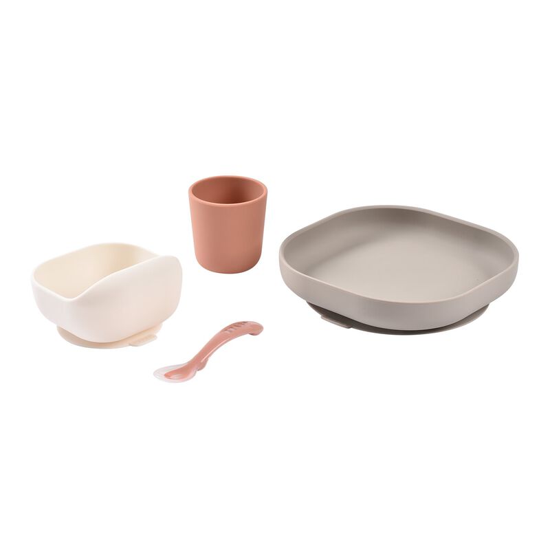 Beaba Siliconen Eetset 4-Delig | Terracotta / Gazelle