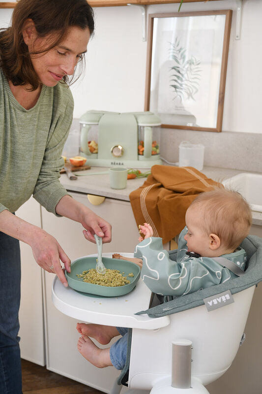 Beaba Siliconen Eetset  4-delig | Sage - Misty Green