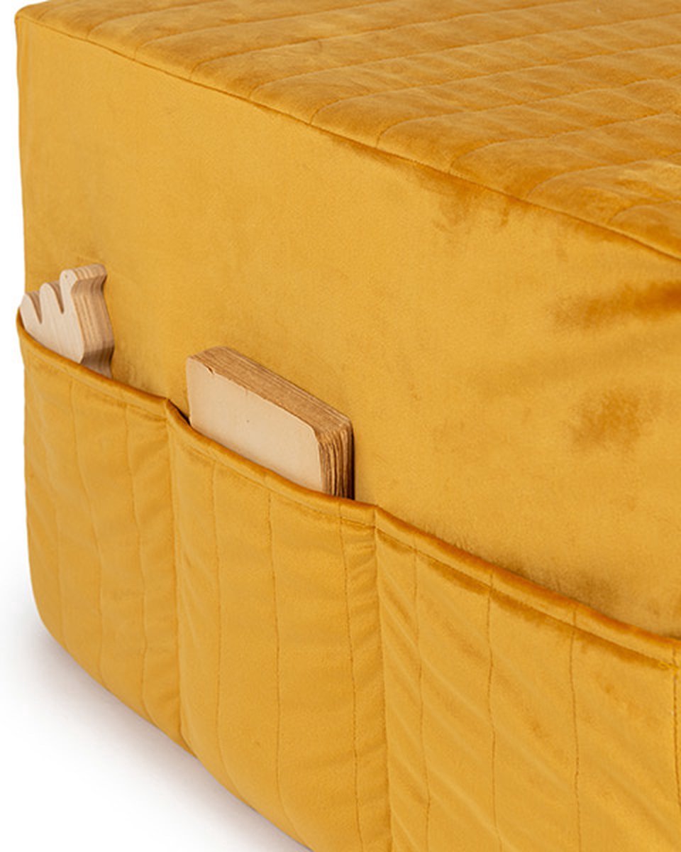 * Nobodinoz Sleepover Velvet Matras I Farniente Yellow