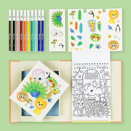 Tiger Tribe Meeneem Colouring Set | Zoo