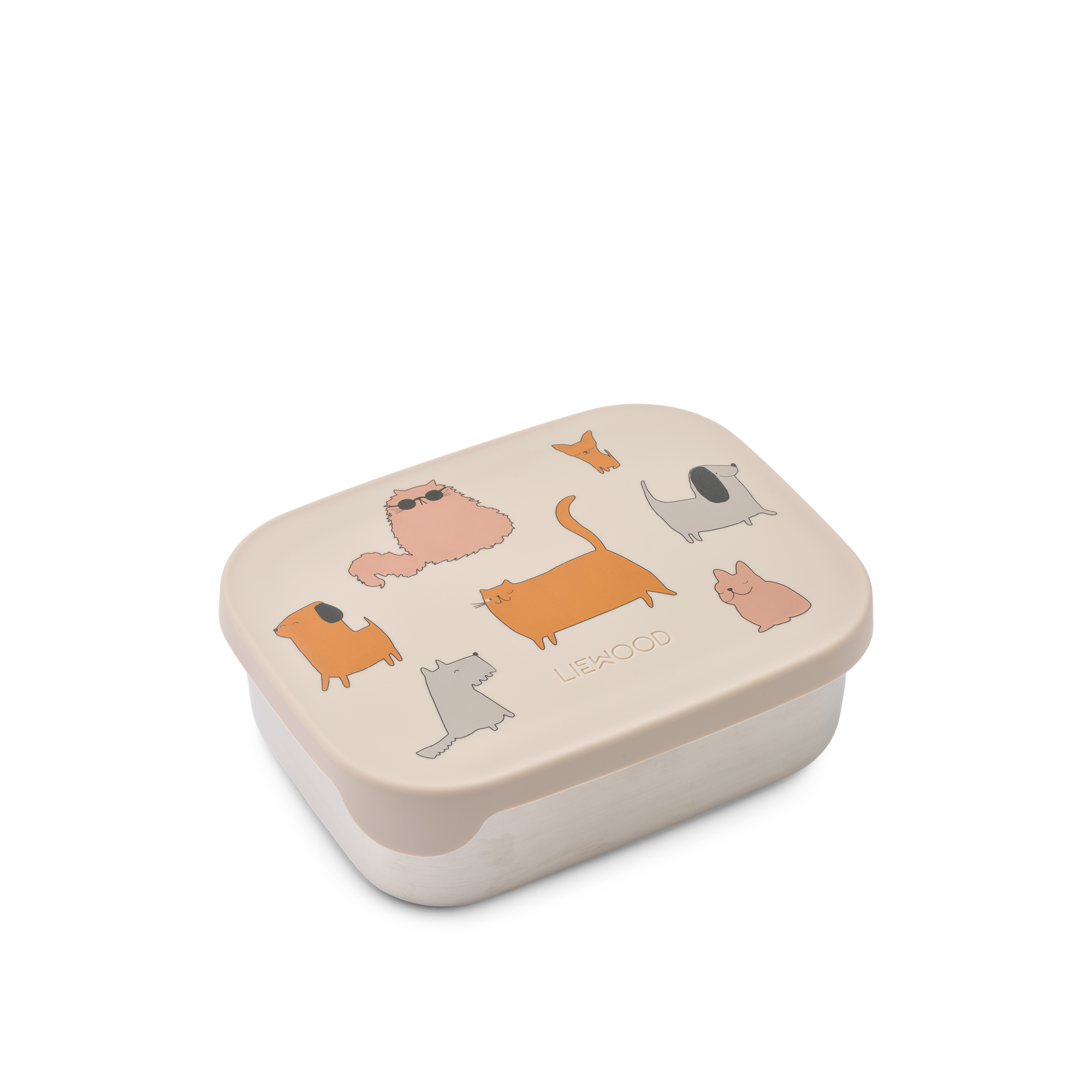 Liewood Arthur Printed Lunchbox | Cats And Dogs / Sandy