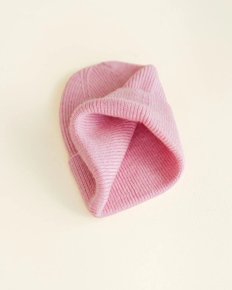 Hvid Newborn Beanie Fonzie | Cotton Candy