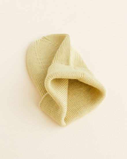 Hvid Newborn Beanie Fonzie 0-6M | Light Yellow