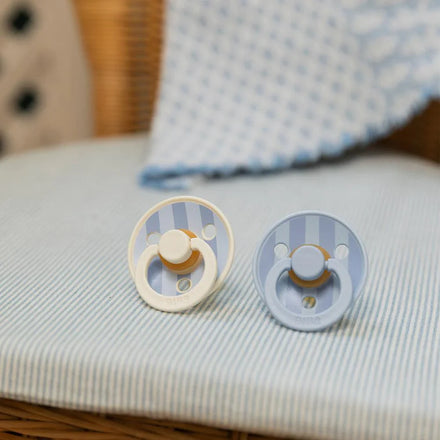 Bibs Fopspeen Size 2 Latex Rond 2 pack | Baby Blue / Dusty Blue