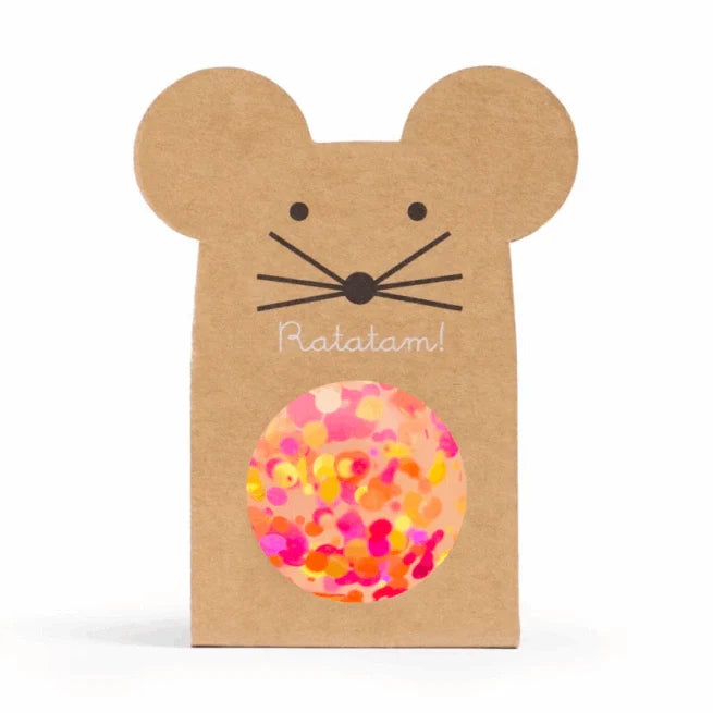 Ratatam Glitter Bal 4 cm | Souris Orange Confetti
