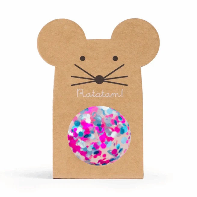 Ratatam Glitter Bal 4 cm | Souris Bleu Confetti
