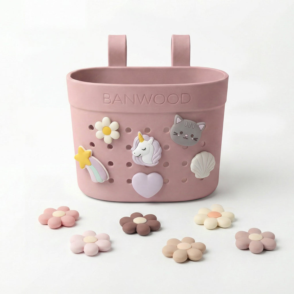 Banwood Fietsmandje Pin & Ride | Dusty Rose
