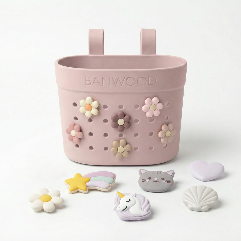 Banwood Fietsmandje Pin & Ride | Faded Pink