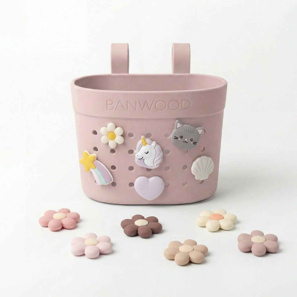 Banwood Fietsmandje Pin & Ride | Faded Pink