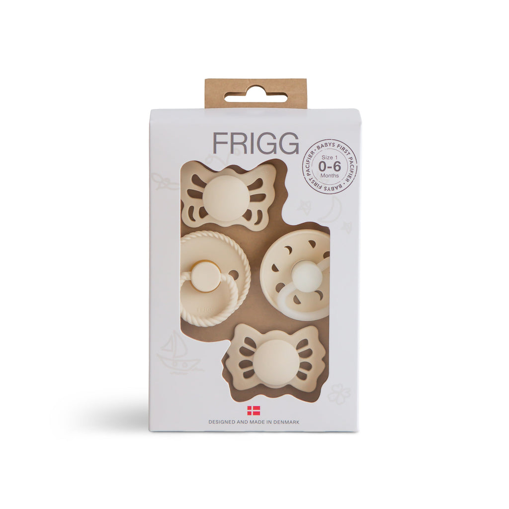 Frigg Baby's First Pacifier Fopspenen Set | Cream Night