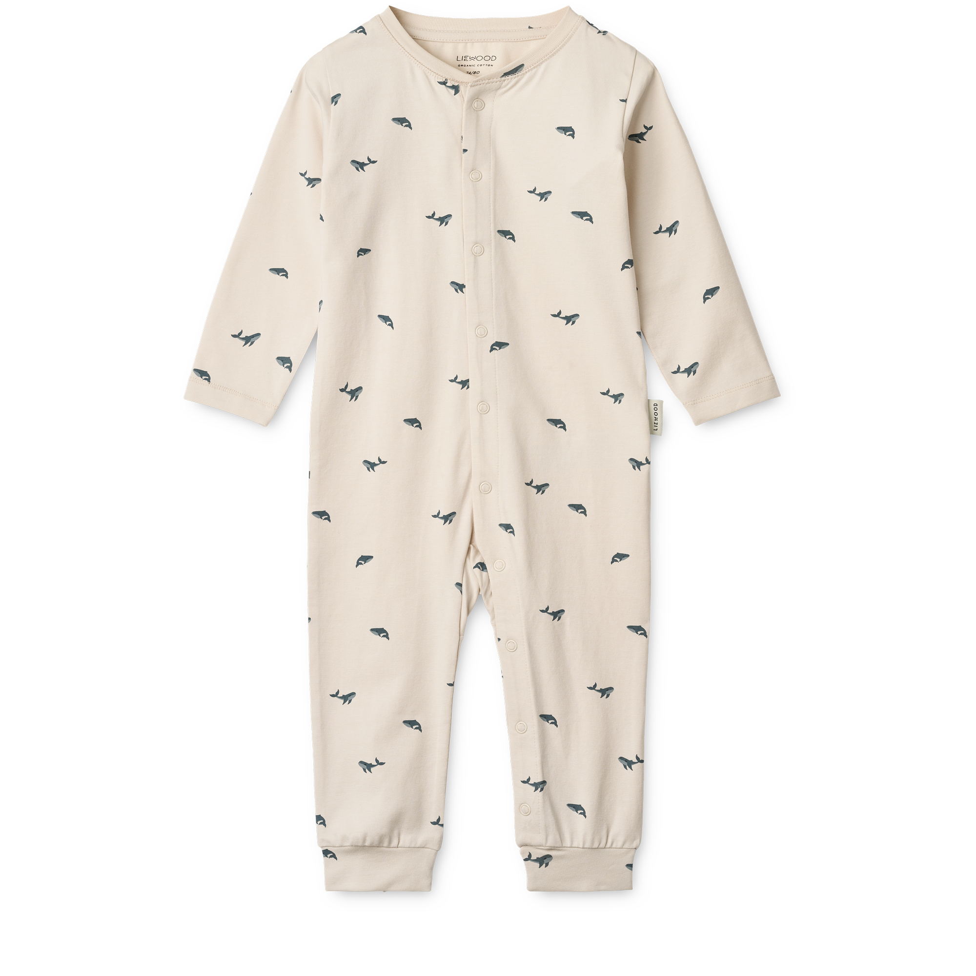 Liewood Birk Printed Pyjamas Jumpsuit | Mini Whale / Sandy