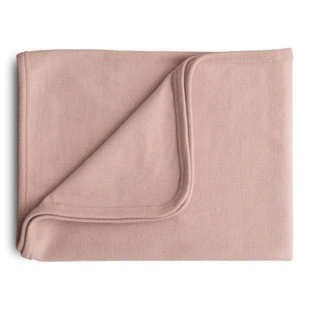 Mushie Ribbed Baby Blanket Deken 89x89cm | Blush