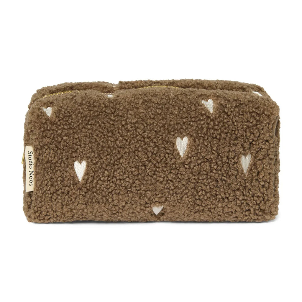Studio Noos Teddy Pouch | Brown Hearts