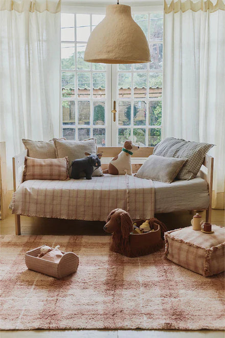 Lorena Canals Machinewasbaar Tapijt 140x190 cm | Tartan Rose