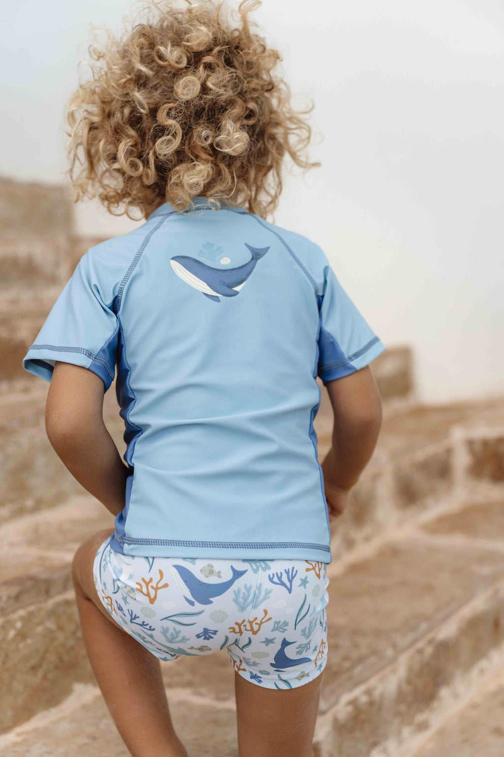 Little Dutch Zwem T-Shirt Korte Mouw Blue Whale*