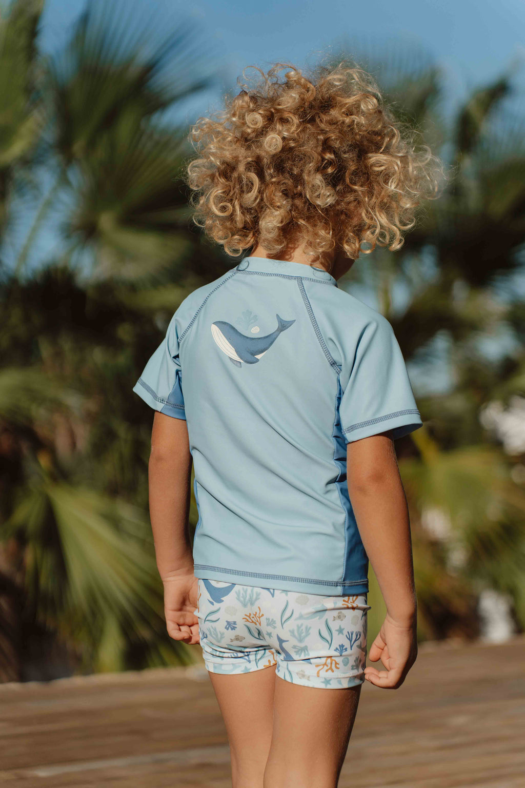 Little Dutch Zwem T-Shirt Korte Mouw Blue Whale*