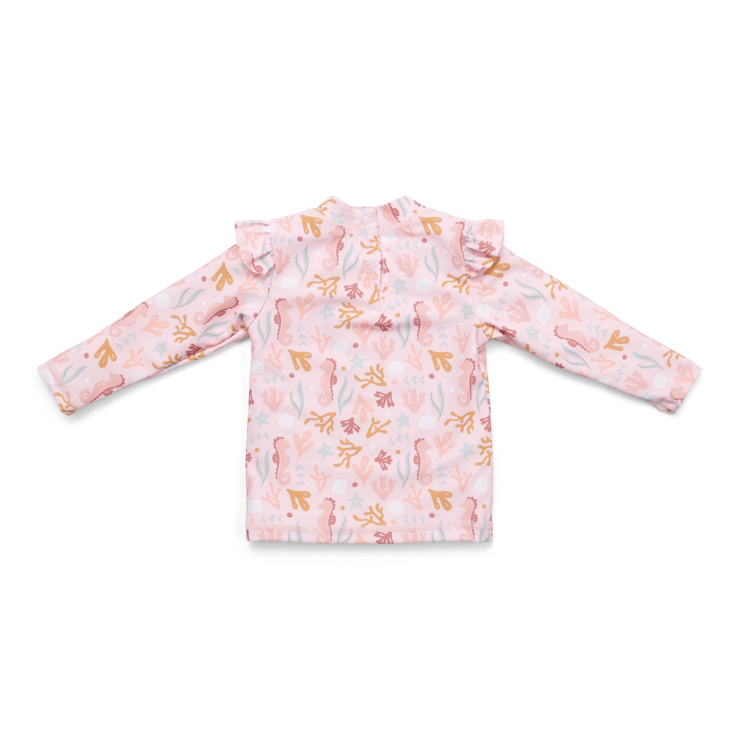 Little Dutch Zwem Shirt Lange Mouw Ruches Ocean Dreams Pink*