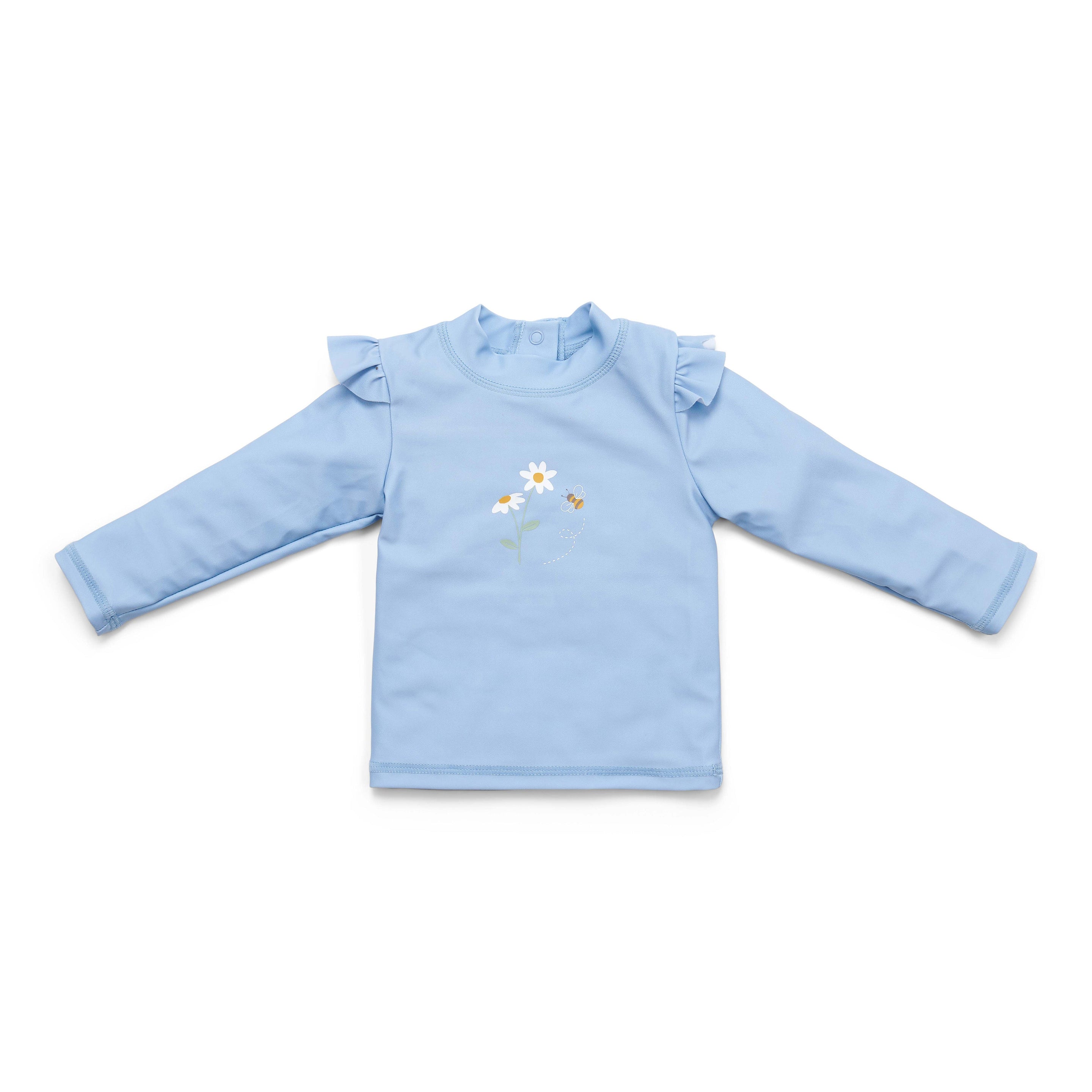 Little Dutch Zwem Shirt Lange Mouw Ruches Blue Daisies*