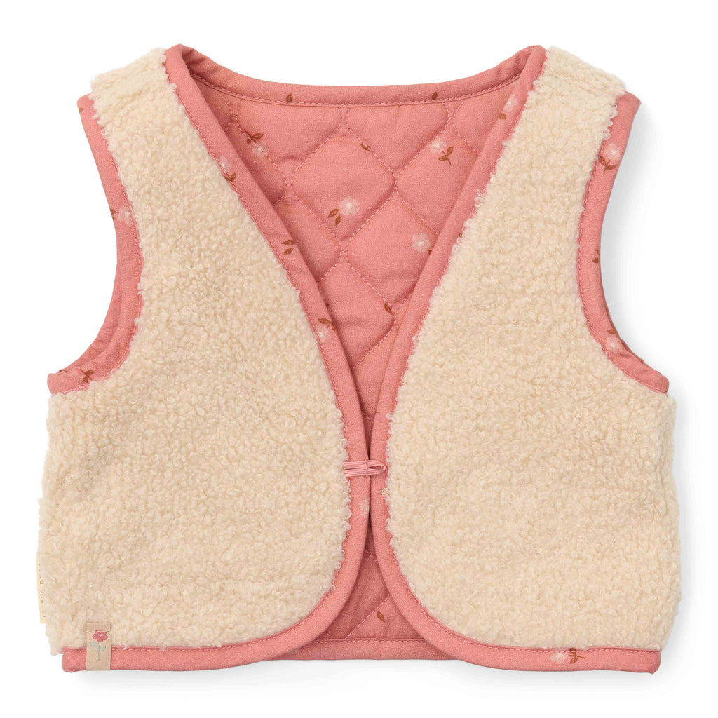 Little Dutch Kleuter Winter Omkeerbaar Gilet Sand / Warm Rose Blooming Flower | Roze