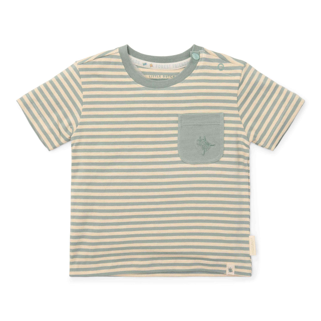 * Little Dutch T-Shirt Korte Mouw Forest Green Stripe