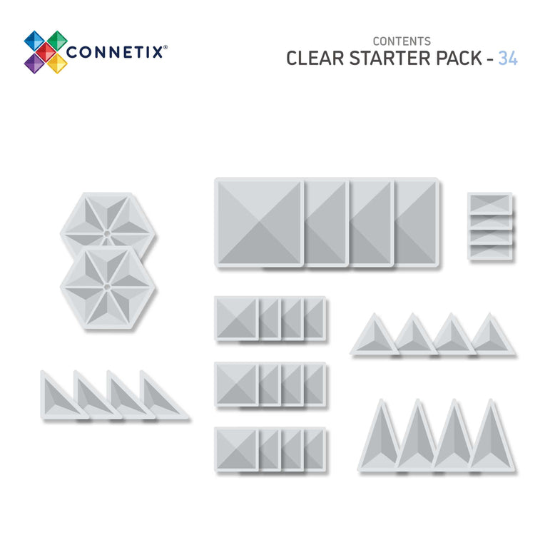 Connetix Tiles Clear Shape Pack EU | 24 Stuks