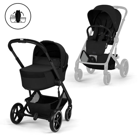 CYBEX Balios S Lux incl. Foldable Carry Cot | Moon Black (Black Frame)