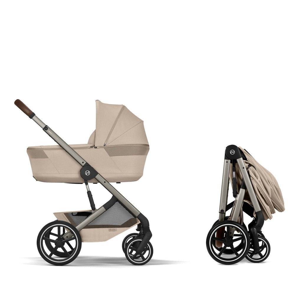 CYBEX Balios S Lux incl. Foldable Carry Cot | Almond Beige (Taupe Frame)