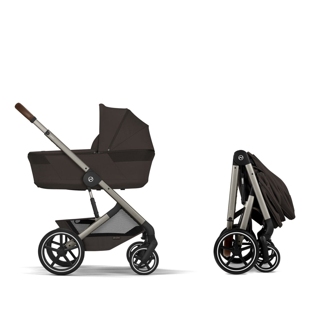 CYBEX Balios S Lux incl. Foldable Carry Cot | Chocolate Brown (Taupe Frame)