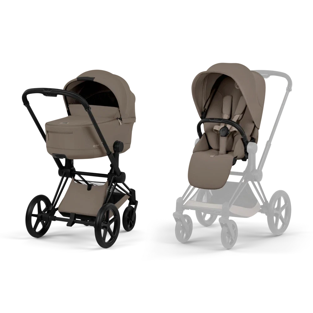 CYBEX Priam incl. Foldable Carry Cot | Coconut Brown (Matt Black Frame)
