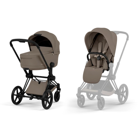 CYBEX Priam incl. Foldable Carry Cot | Coconut Brown (Matt Black Frame)